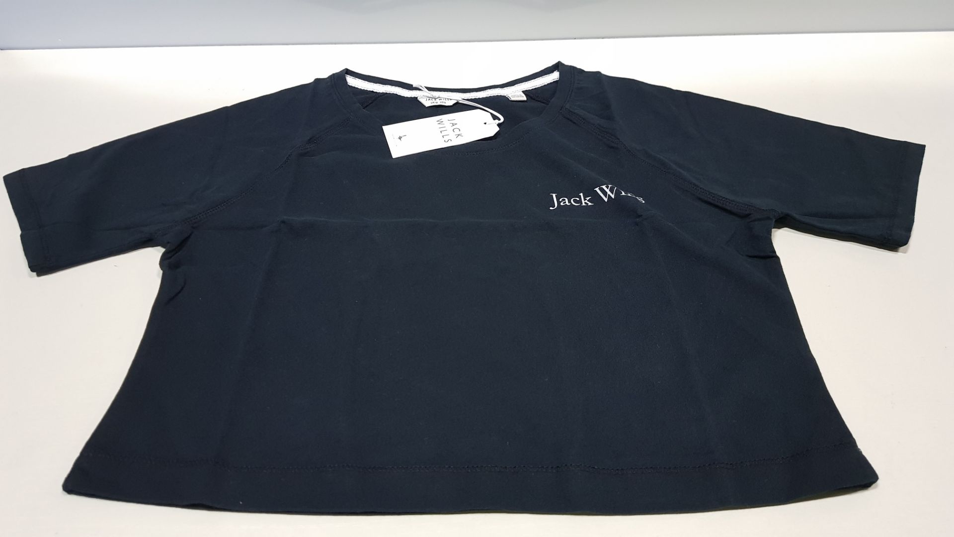 20 X BRAND NEW JACK WILLS LOWTON BLACK CROP T SHIRTS UK SIZE 8 RRP £26.95 (TOTAL RRP £539.00)