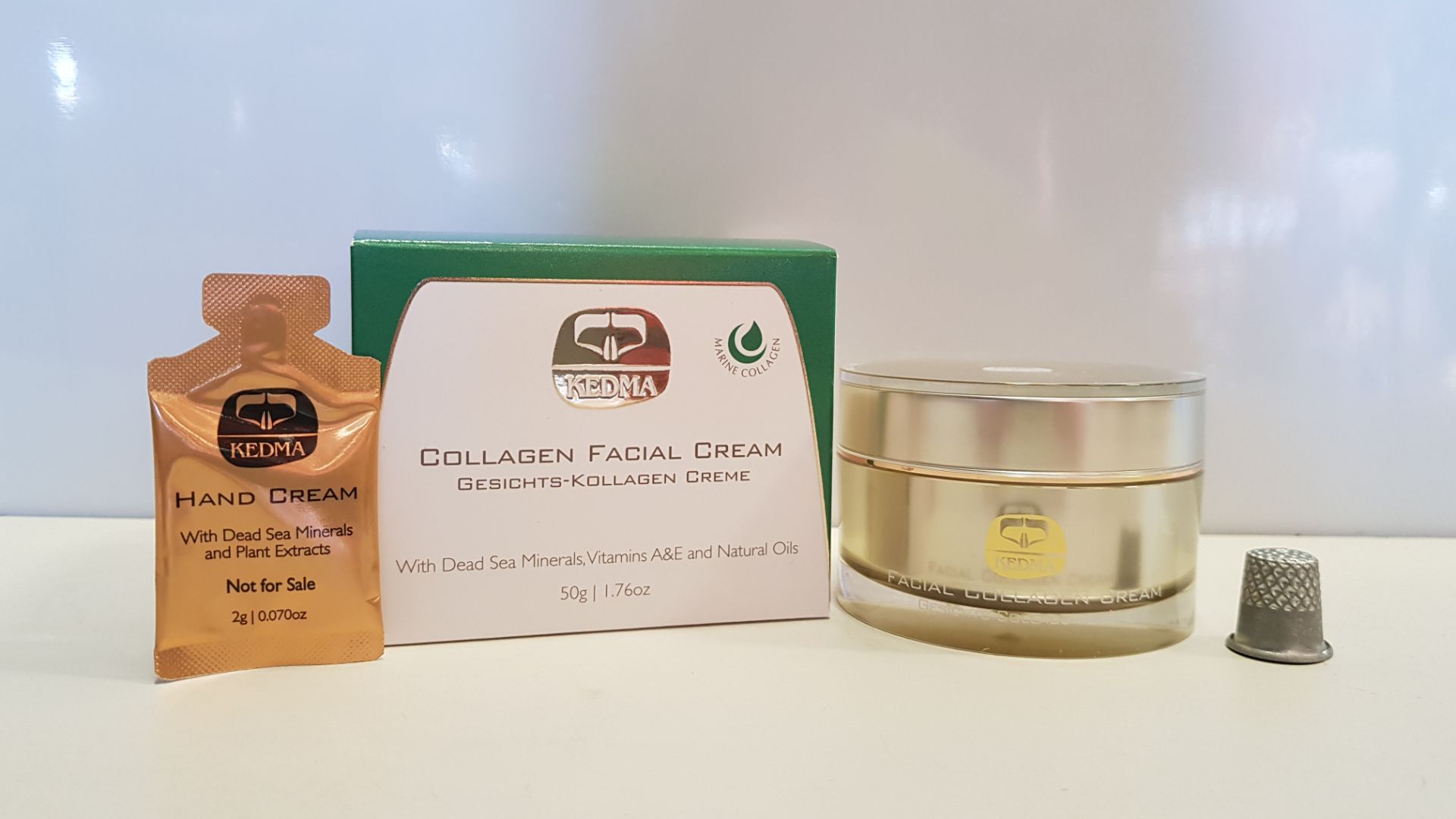 3 X BRAND NEW KEDMA COLLAGEN FACIAL CREAM WITH DEAD SEA MINERALS, VITAMINS A&E AND NATURAL OILS (