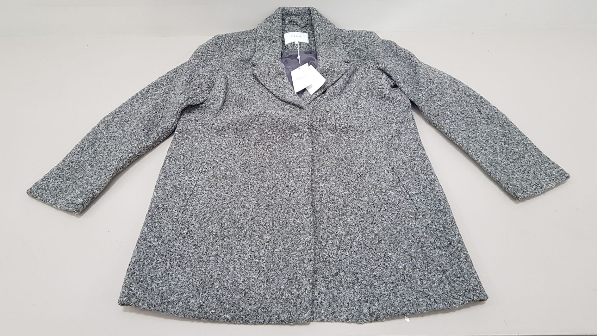 10 X BRAND NEW VILLA CLOTHES JESSI MEDI COAT IN MEDIUM GREY MELANGE UK SIZE 44 RRP- £65.00 TOTAL RRP