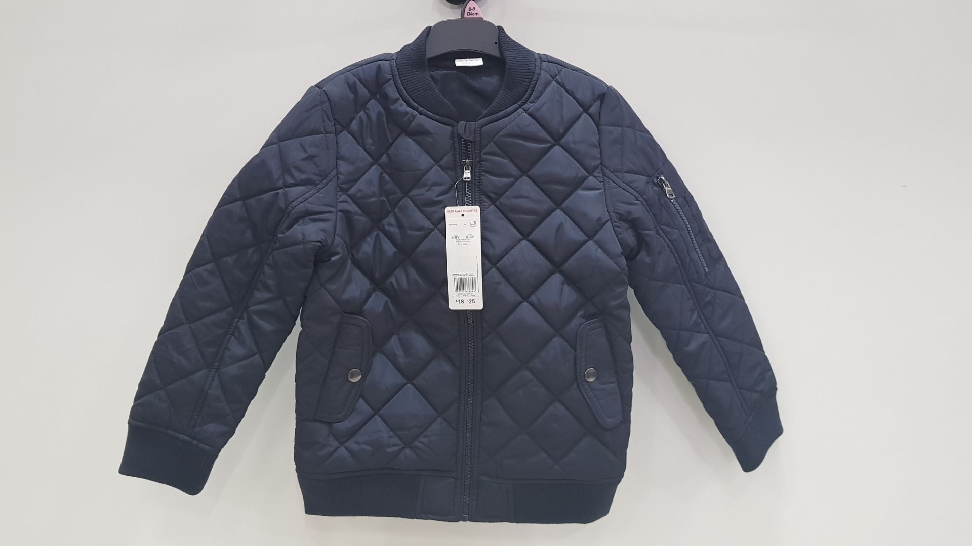 20 X BRAND NEW F&F KIDS COLLECTION NAVY ZIP UP COATS SIZE 8-9 YEARS RRP £!8.00 (TOTAL RRP £360.00)