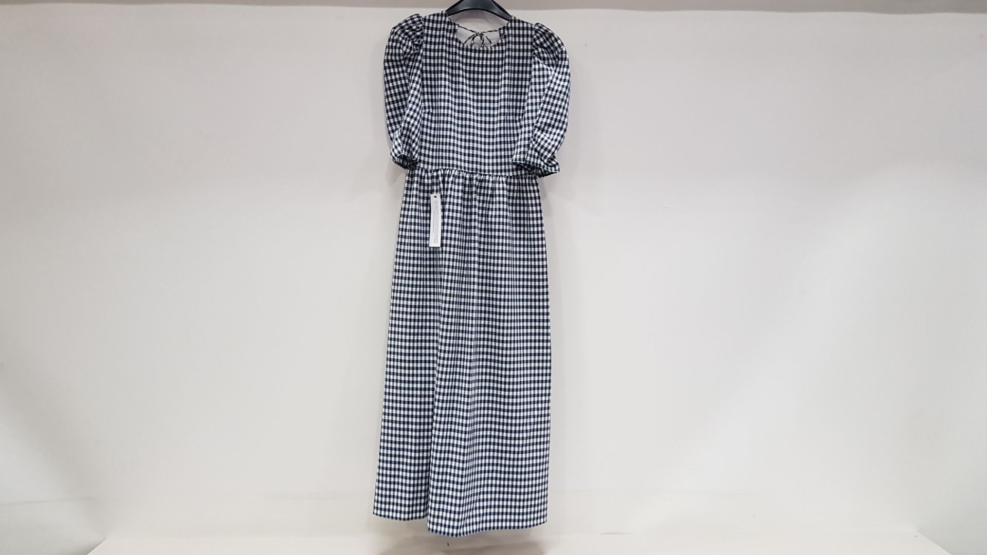 10 X BRAND NEW TOPSHOP BLUE CHEQUERED LONG DRESSES UK SIZE 8 AND 6 RRP-£45.00 TOTAL RRP-£ 450.00