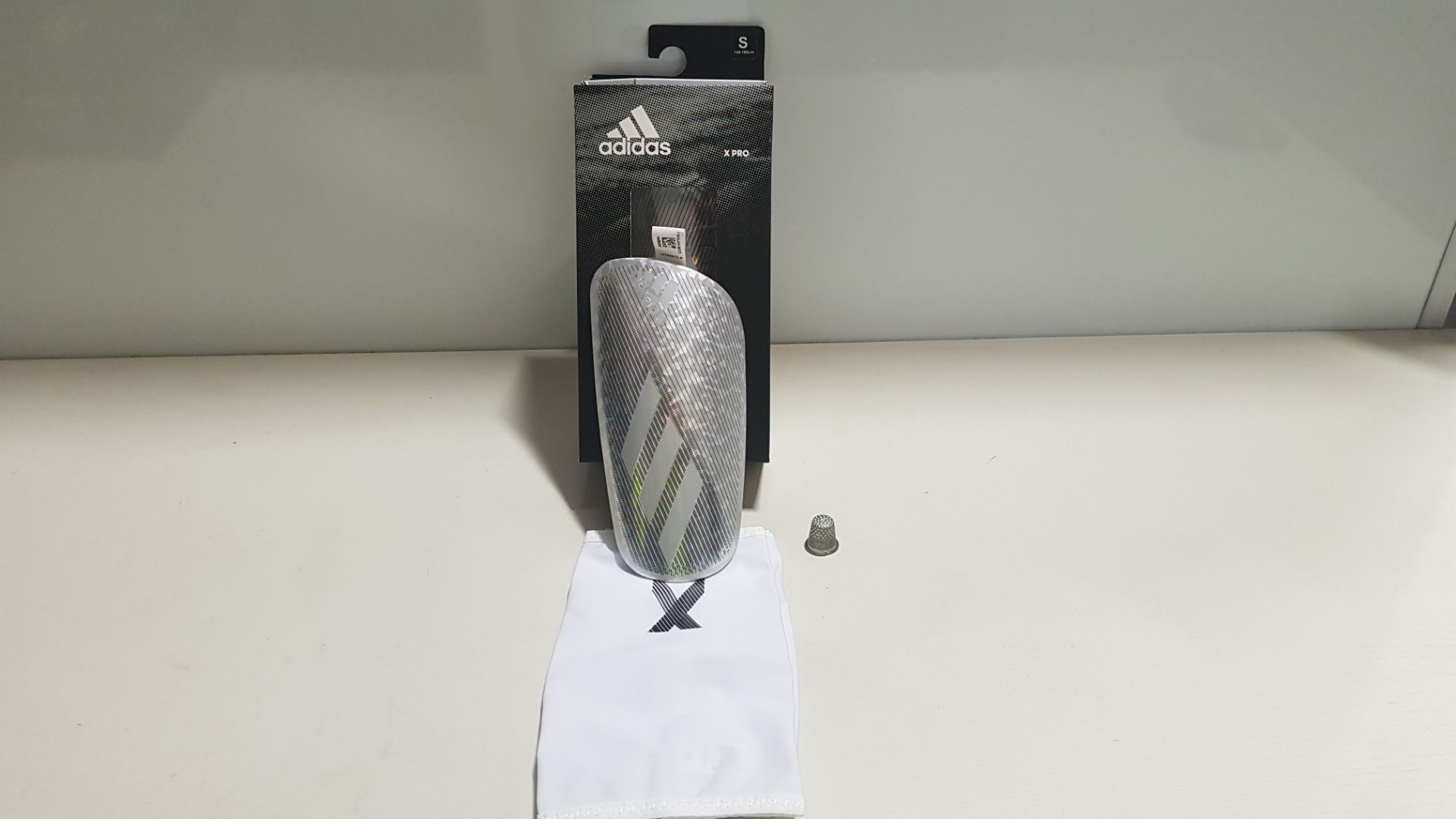 12 X BRAND NEW ADIDAS X PRO GREY SHINPADS WITH SLIP IN SHIELD AND SLEEVE SIZE SMALL