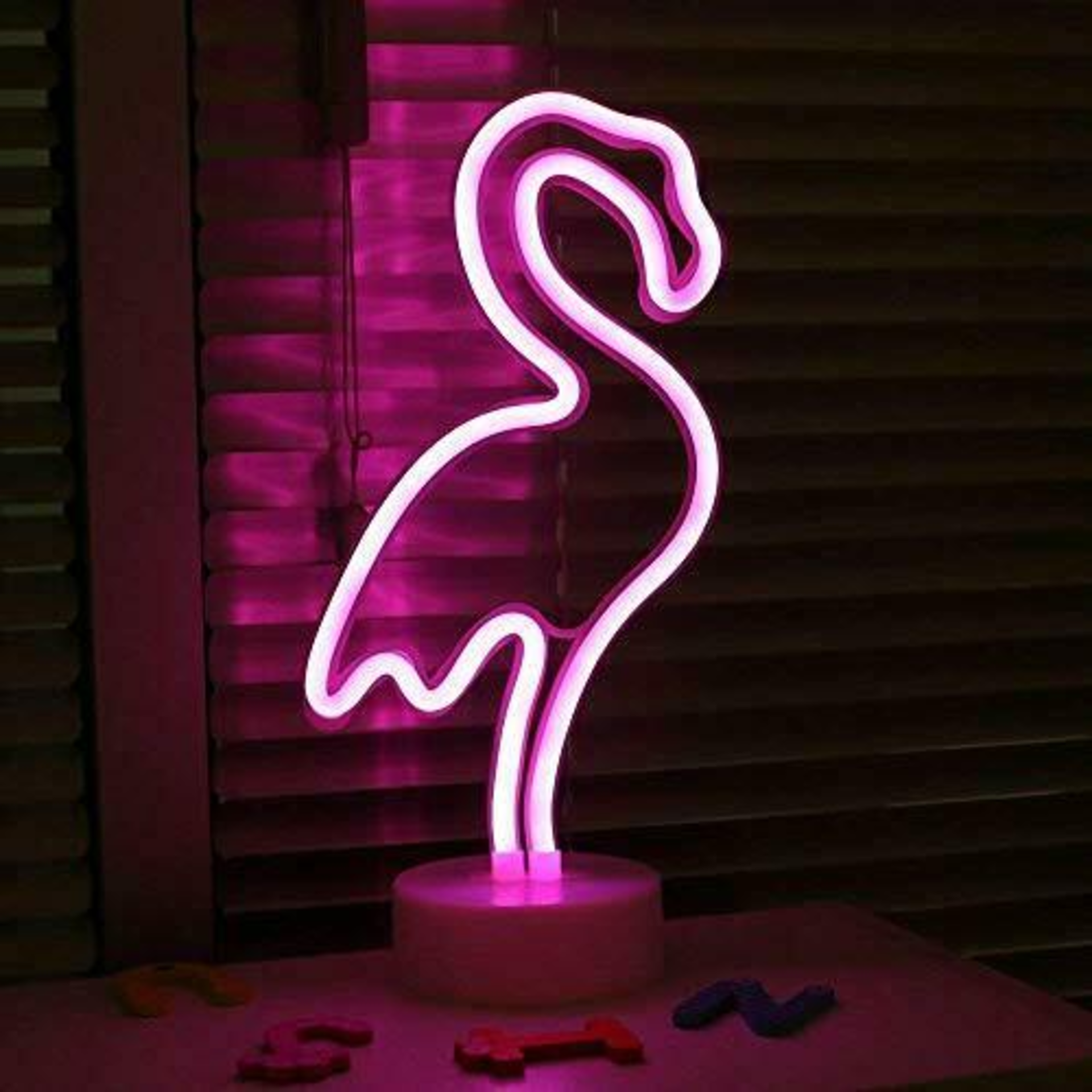 20 X BRAND NEW FLAMINGO NEON NIGHTLIGHTS - IN 1 OUTER BOX - RRP £12 (EBAY) / £15 (AMAZON) - REQUIRES - Image 3 of 3