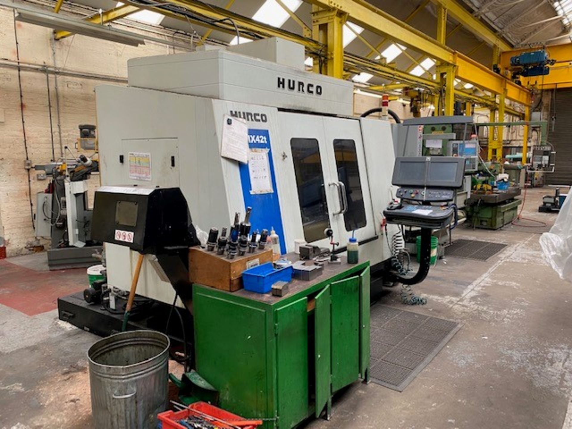 HURCO VMX42T VERTICAL MACHINING CENTRE WITH HURCO ULTIMAX CONTROL UNIT AND WASTE AUGER DOM 22/09/