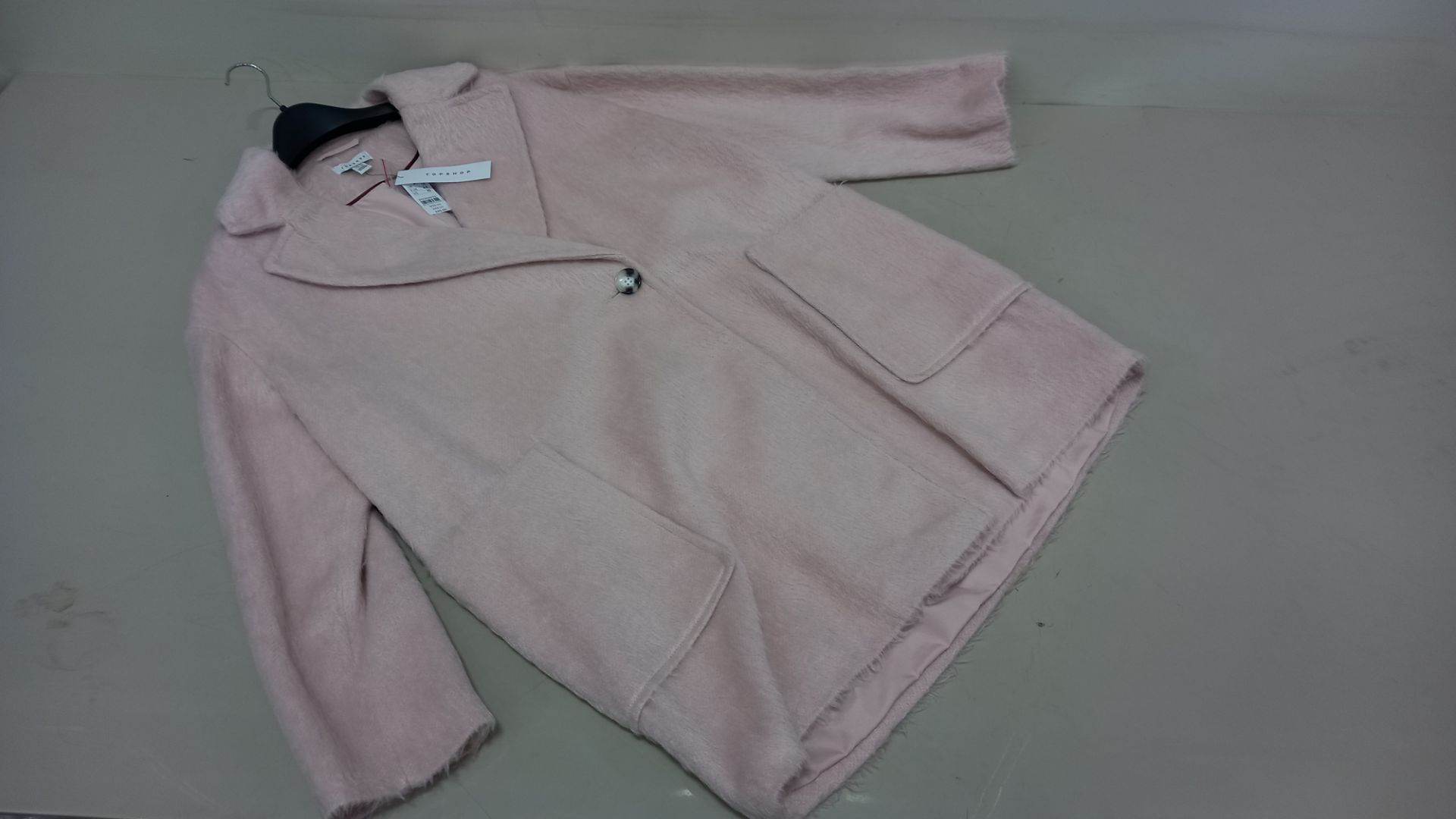5 X BRAND NEW TOPSHOP PINK FUR BUTTONED COATS / JACKETS SIZE 14 RRP £65.00 (TOTAL RRP £325.00)