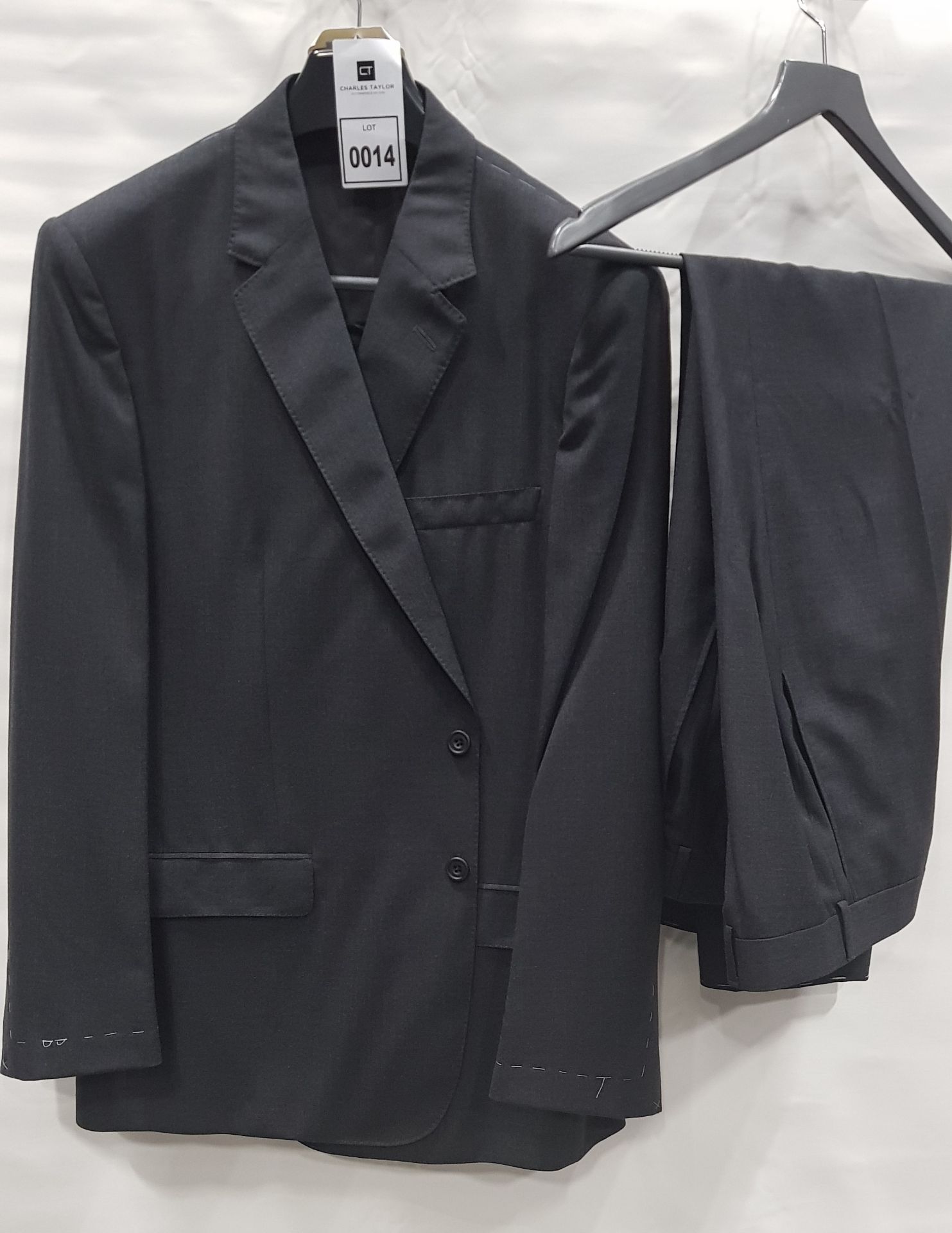 3 X BRAND NEW LUTWYCHE 2 PC BLACK MATCHING SUITS SIZES 44R, 42R & 36S (NOTE NOT FULLY TAILORED)