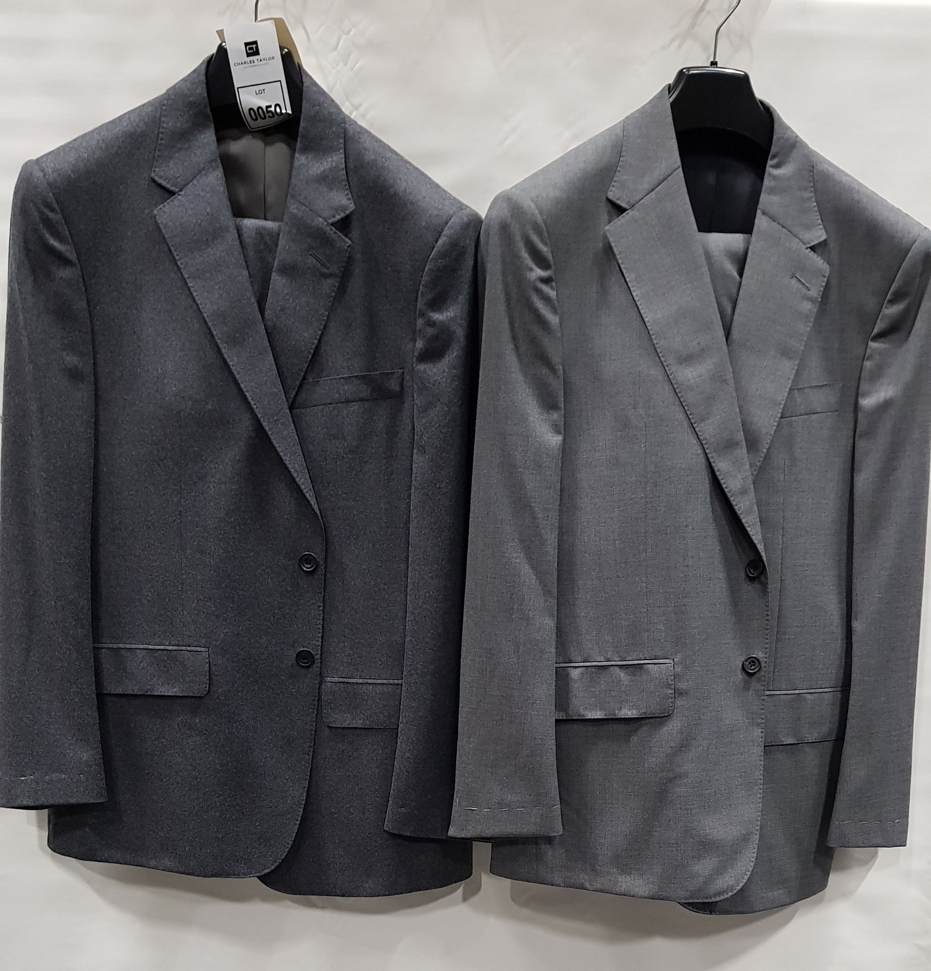 3 X BRAND NEW LUTWYCHE 2 PC GREY SHADES MATCHING SUITS SIZES 44R, 44R, 44R (NOTE NOT FULLY