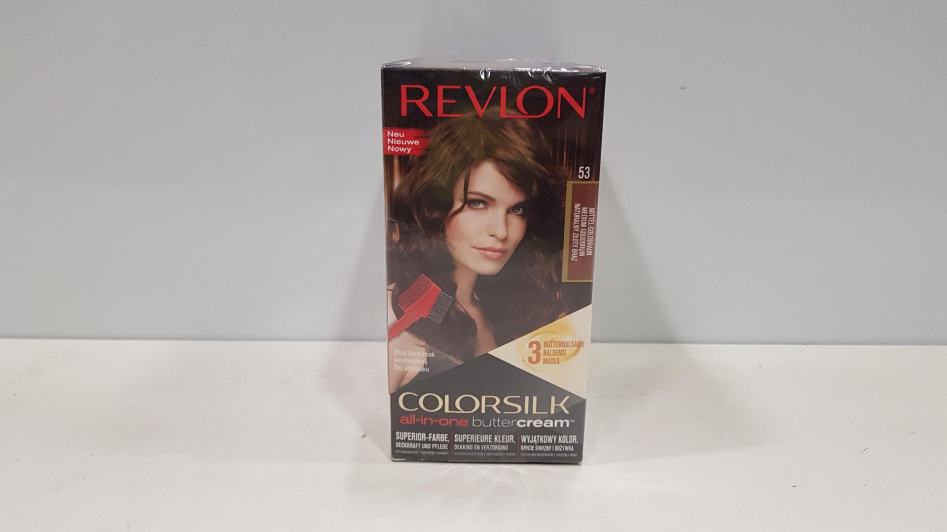 48 X BRAND NEW BOXED REVLON COLORSILK ALL IN ONE BUTTER CREAM HAIR DFY (MEDIUM GOUDBRUM) - IN 4