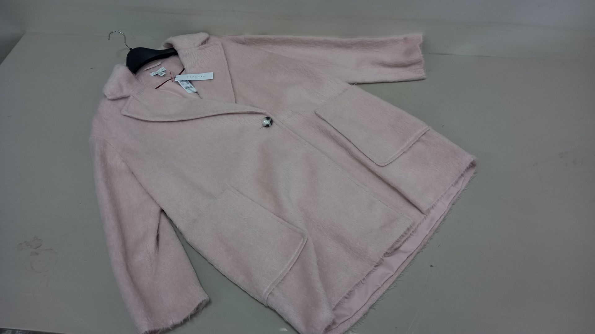 4 X BRAND NEW TOPSHOP PINK FUR BUTTONED COATS / JACKETS SIZE 12 RRP £65.00 (TOTAL RRP £260.00)
