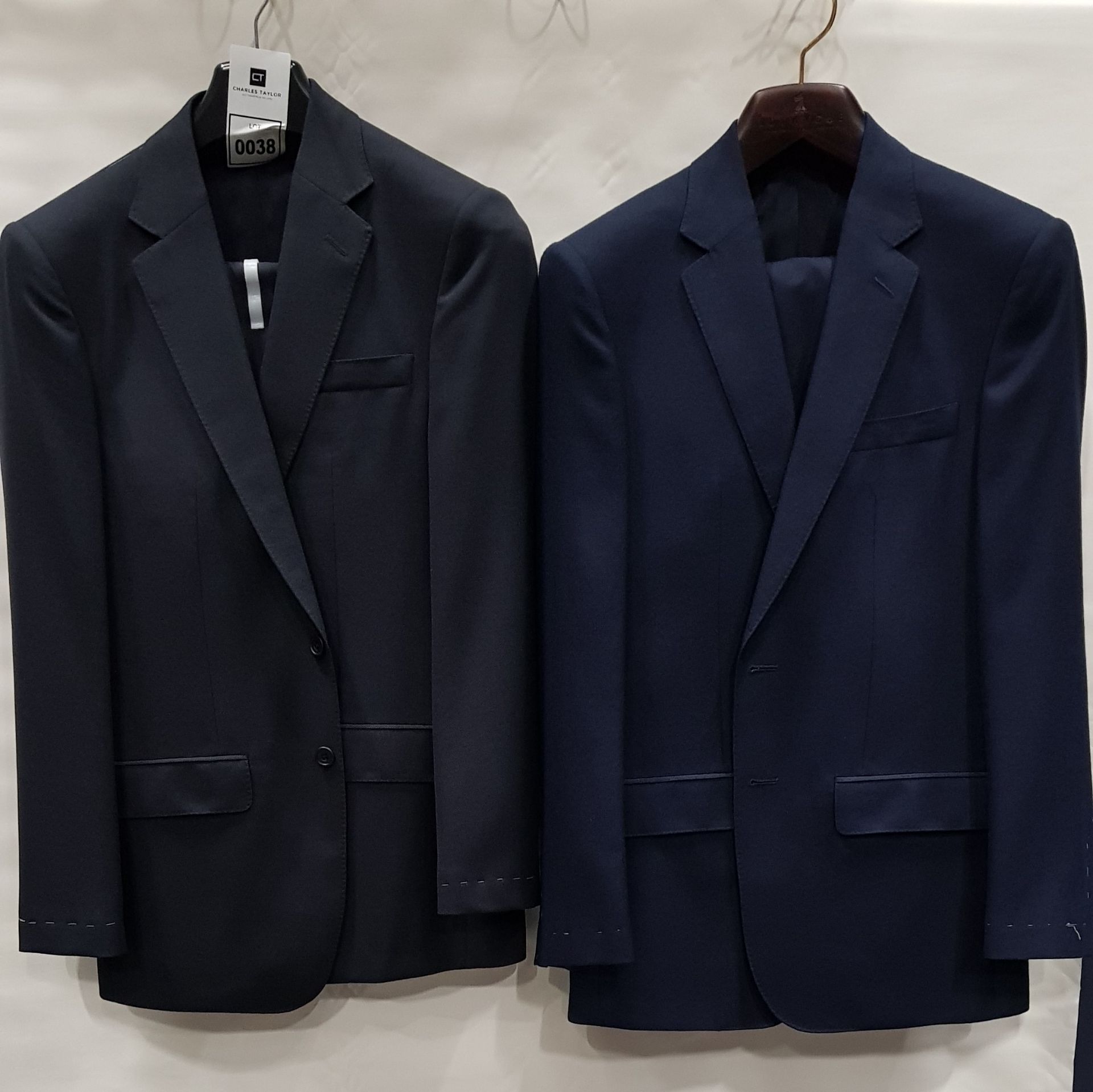 3 X BRAND NEW LUTWYCHE 2 PC DARK BLUE SHADES MATCHING SUITS SIZES 38R, 46R, 40R (NOTE NOT FULLY