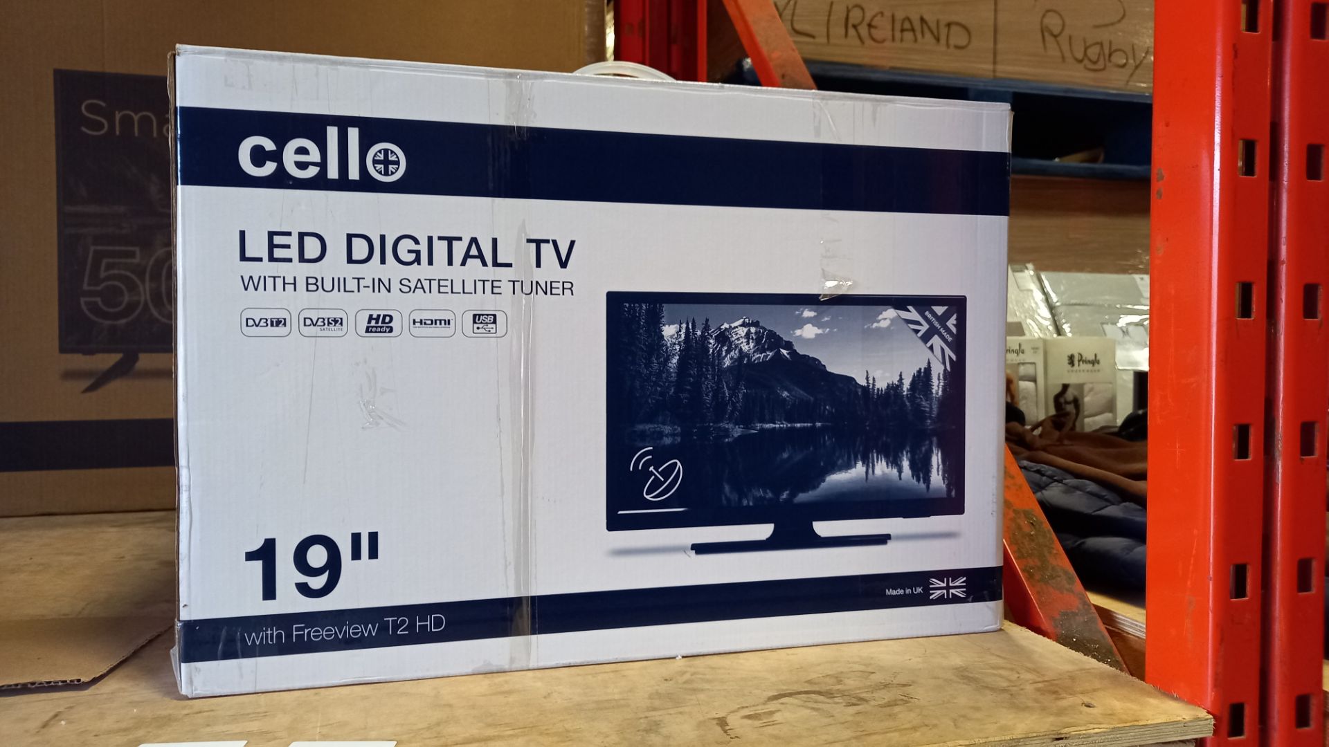 1 X BRAND NEW CELLO 19 LED DIGITAL TV WITH BUILT IN SATELLITE TUNER (WITH FREEVIEW T2 HD)