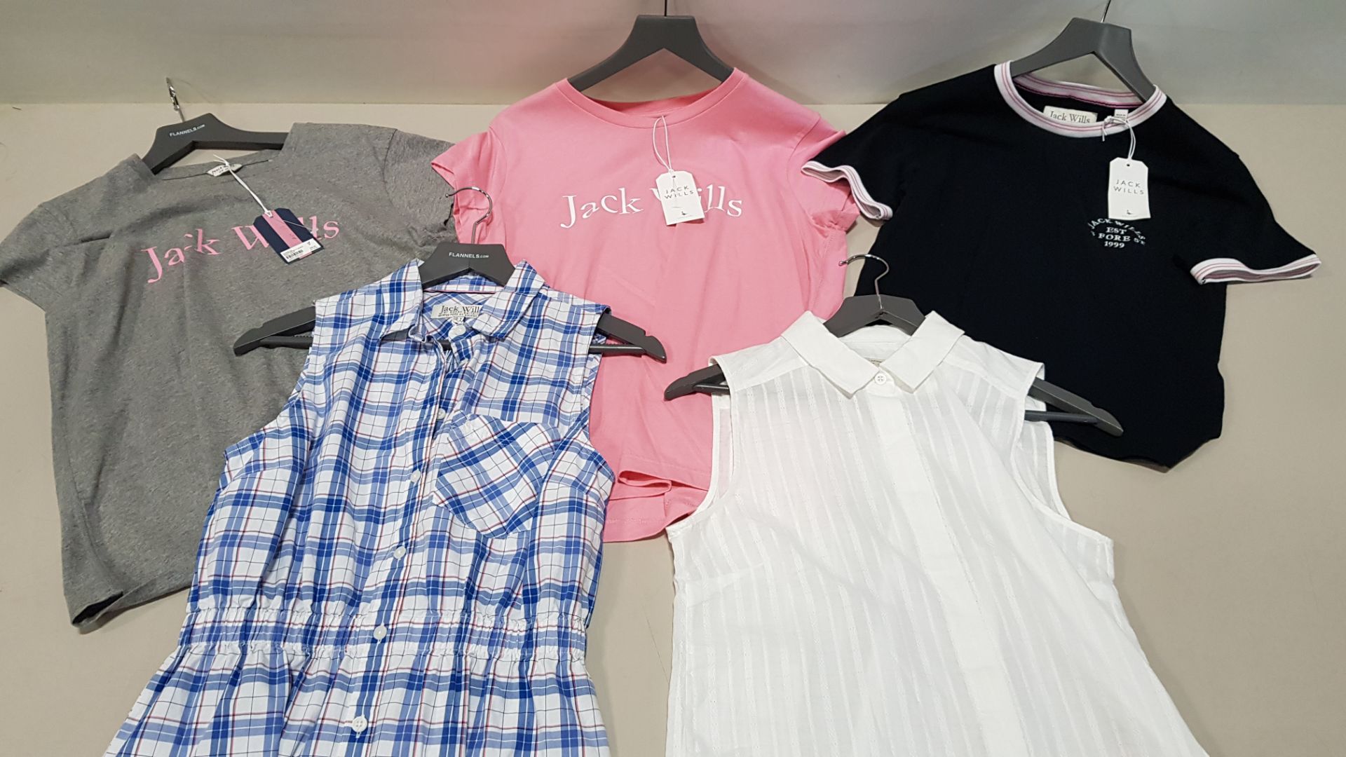 10 PIECE MIXED JACK WILLS CLOTHING LOT CONTAINING JACK WILLS DRESSES, JACK WILLS SHIRT VEST AND JACK