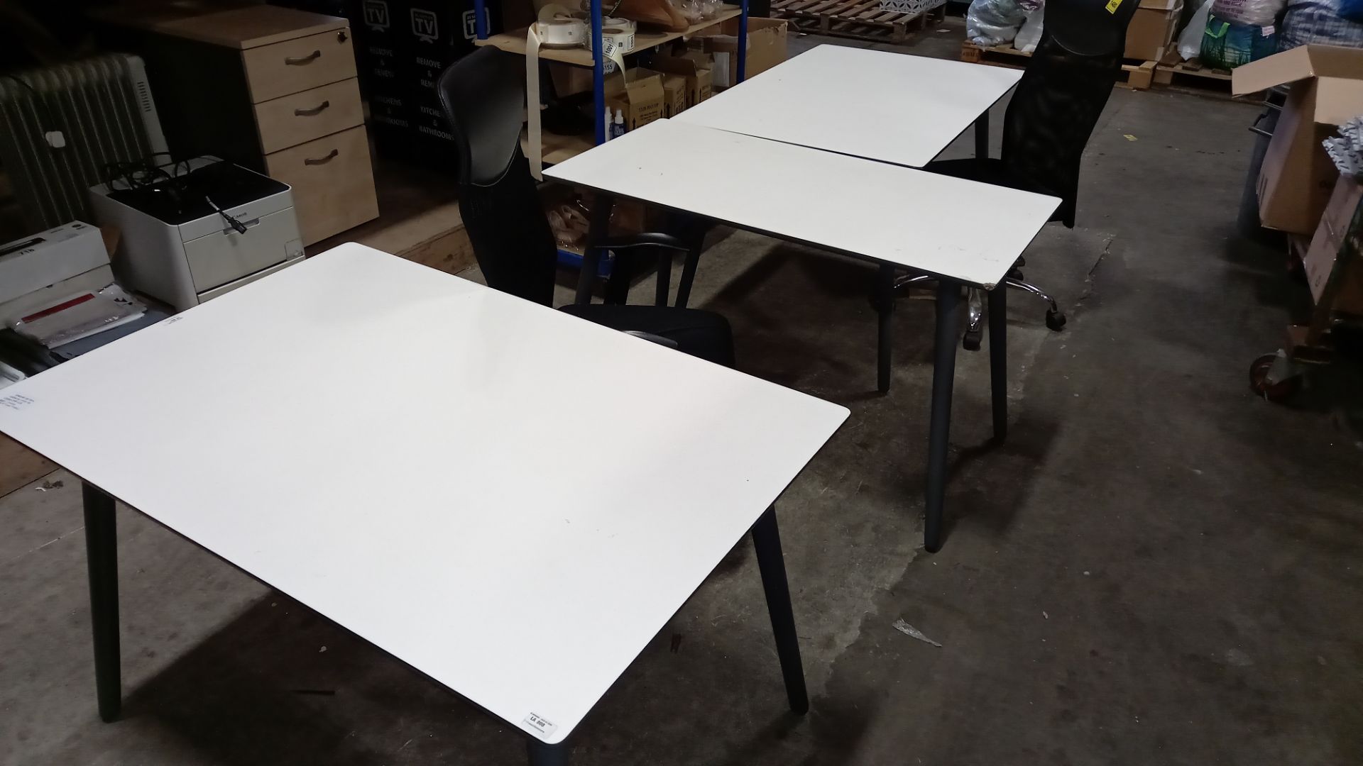 3 X OFFICE DESKS (2 DESKS 120 X 75 X 80CM), (1 DEK 120 X 75 X 60CM), 6 (SLIGHTLY DAMAGED), 2 X