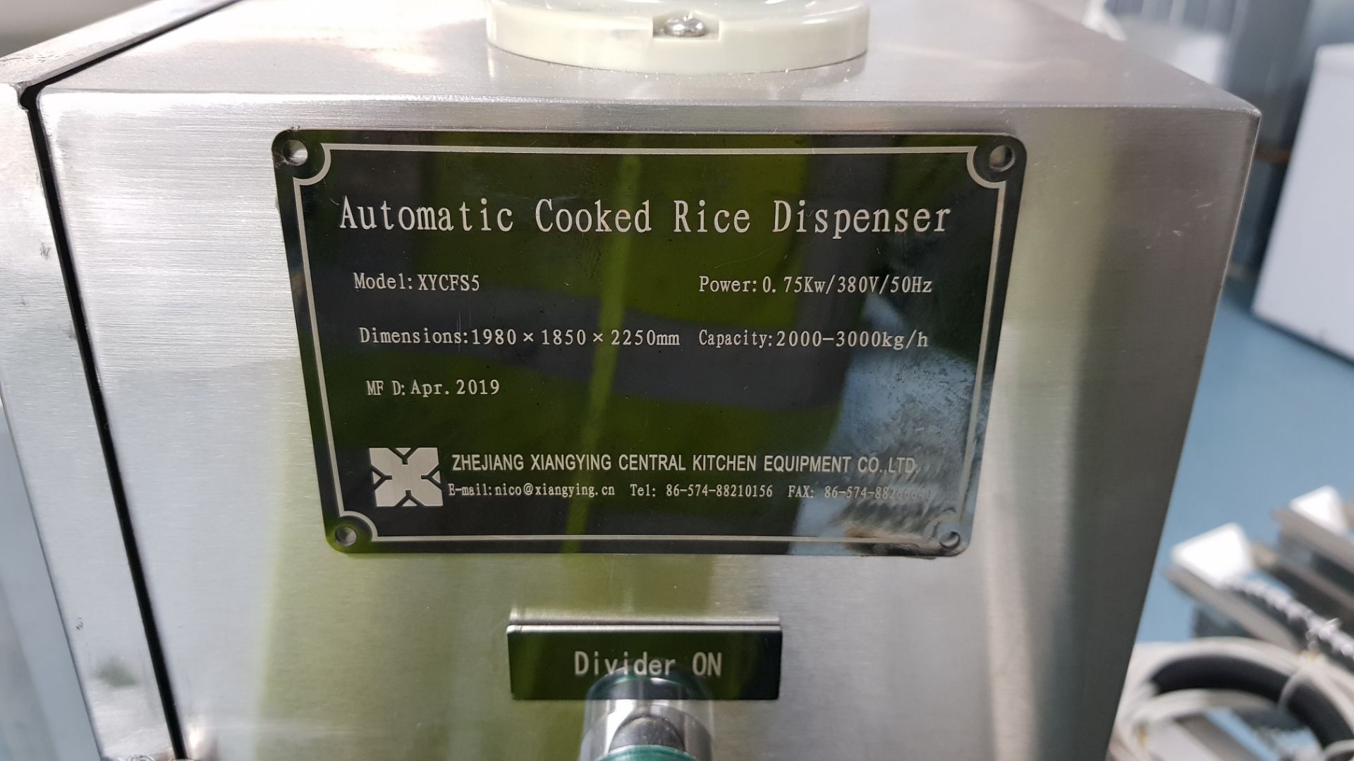 XIANGYING CENTRAL KITCHEN EQUIPMENT STAINLESS STEEL AUTOMATIC COOKED RICE DISPENSER (MODEL XYCFS5) - Image 4 of 4