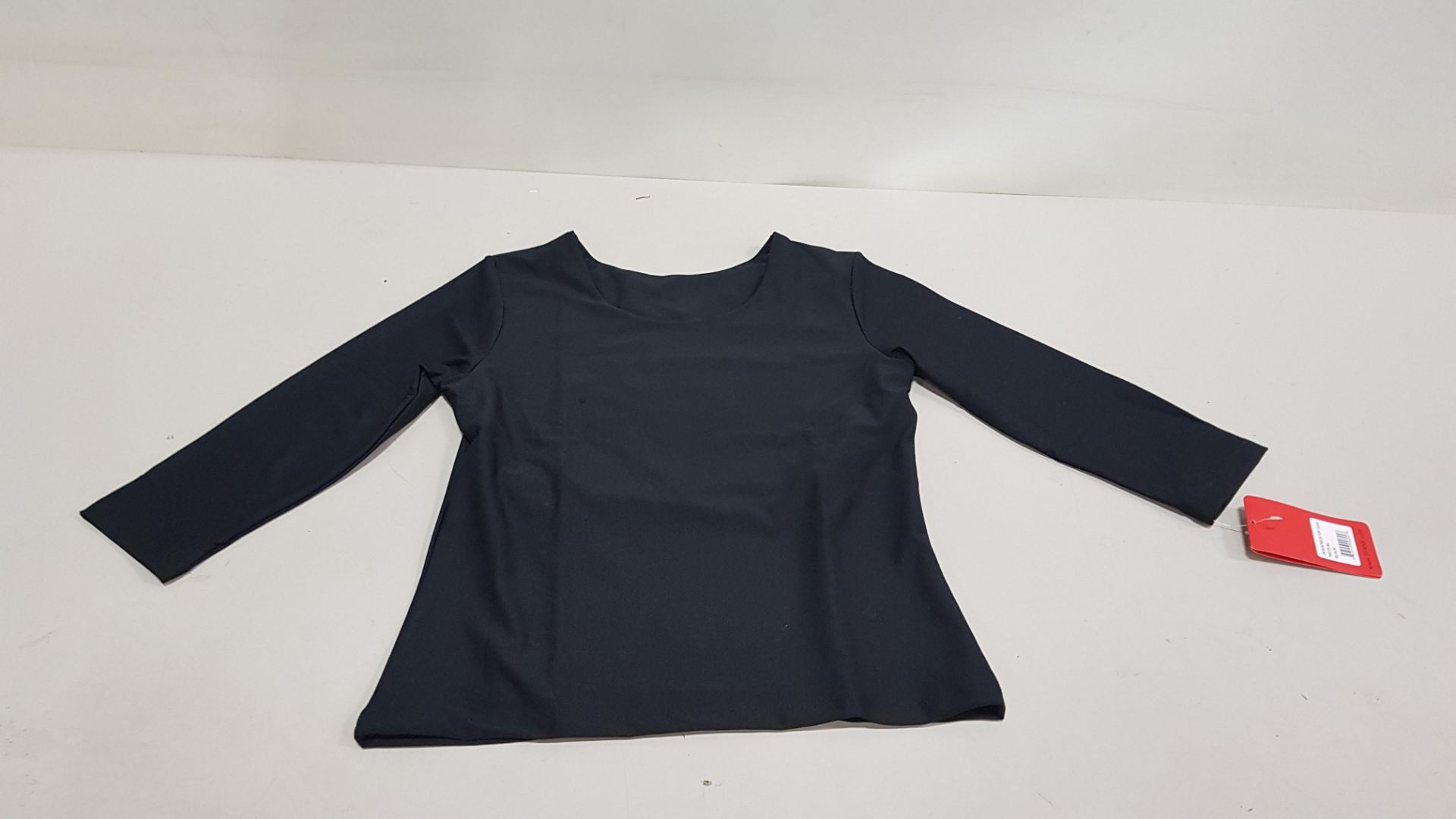 20 X BRAND NEW SPANX THREE QUARTER BOAT NECK TOPS IN BLACK SIZE LARGE RRP $58.00 (TOTAL RRP $1168.