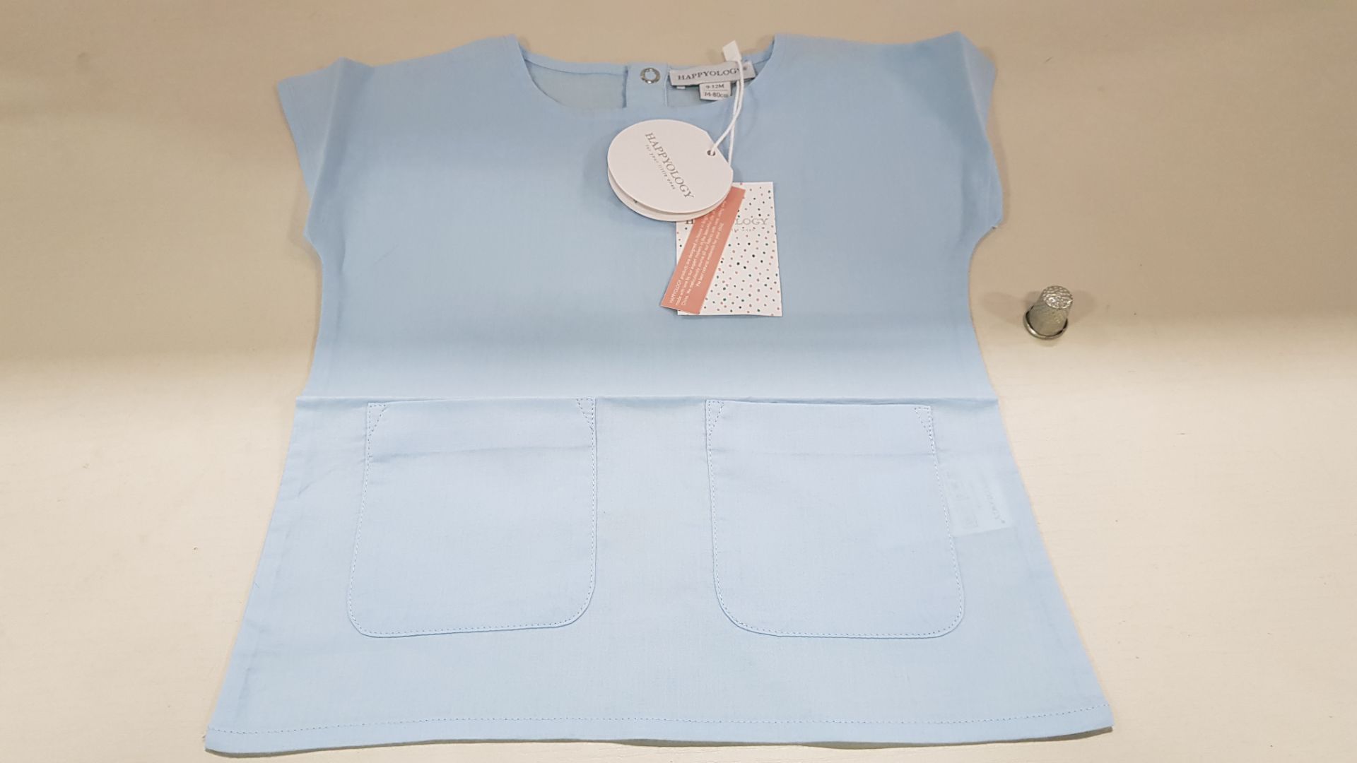 48 X BRAND NEW HAPPYOLOGY KIDS BLUE SHORT SLEEVED SHIRTS IE AGE 18-24 MONTHS, 9-12 MONTHS AND 6-9