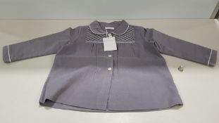 22 X BRAND NEW HAPPYOLOGY KIDS GREY SMOCKED JACKETS IE AGE 24-36 MONTHS AND 12-18 MONTHS RRP £32.