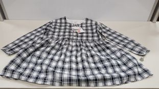 20 X BRAND NEW HAPPYOLOGY KIDS BLACK CHEQUERED DRESSES IE AGE 7 YEARS, 6-7 YEARS AND 5-6 YEARS
