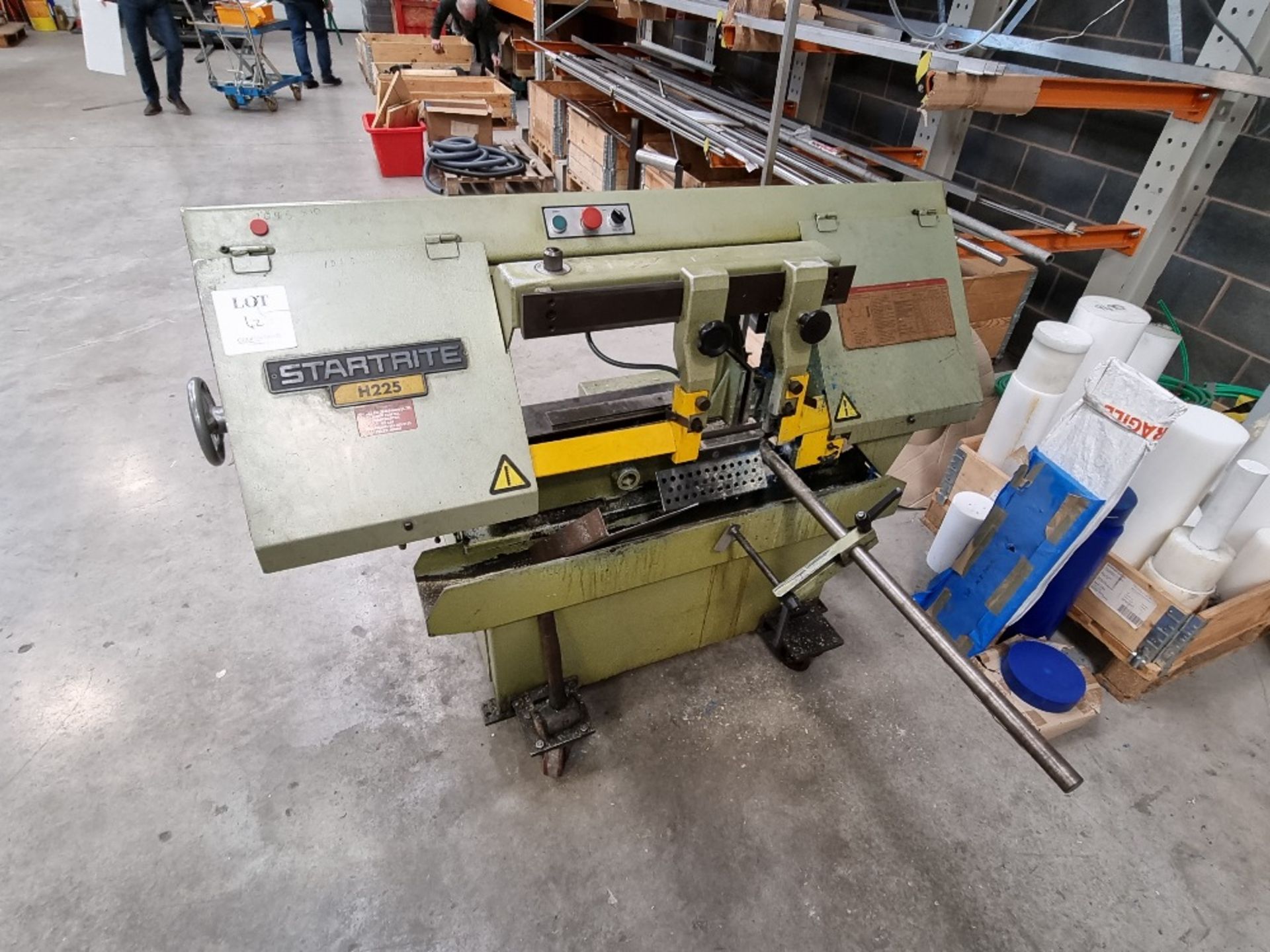 Startrite H225W horizontal band saw with 2 - roller stands. Serial No. 116607 (Method statement