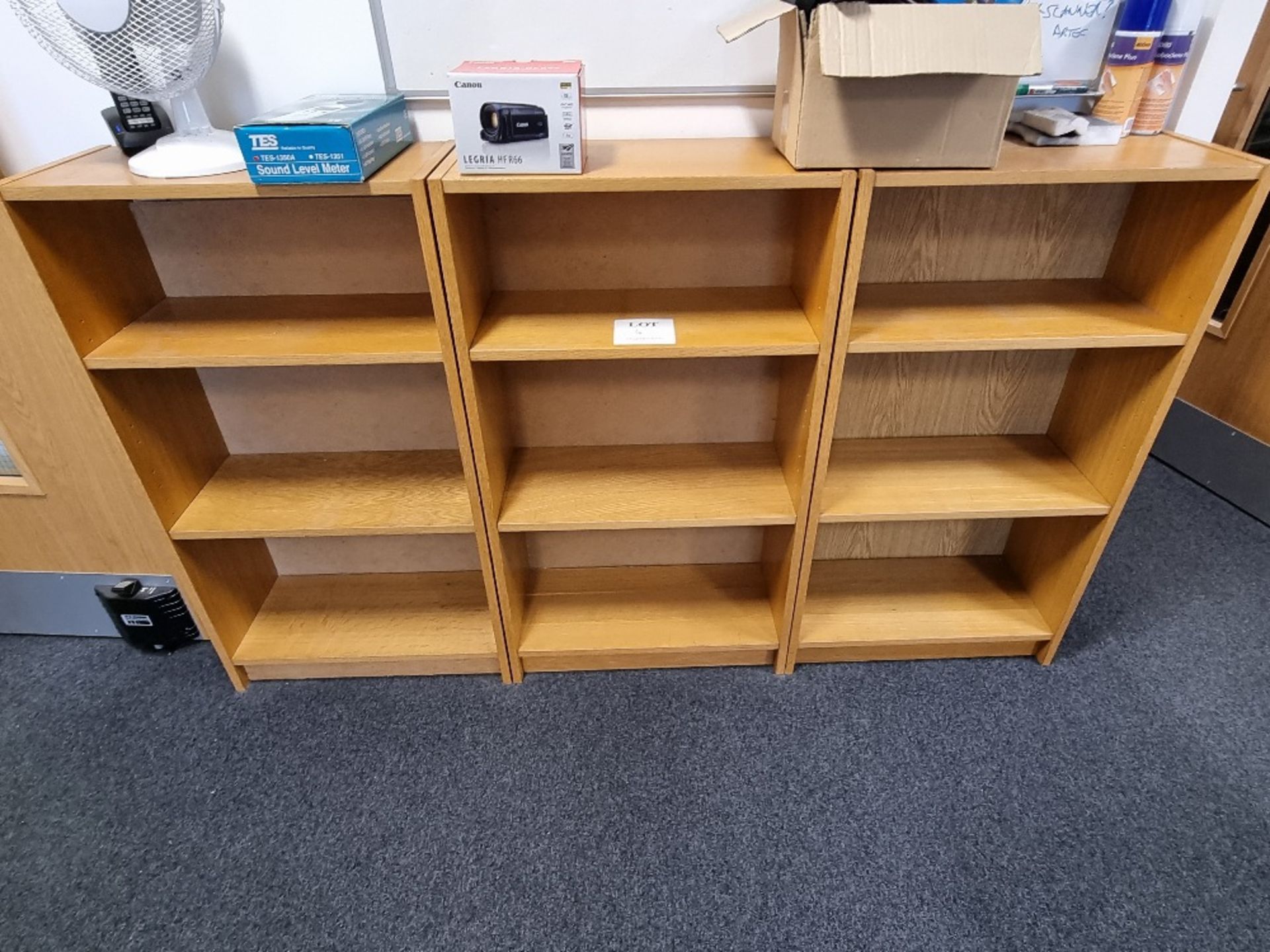 3 - three tier bookcases and whiteboard