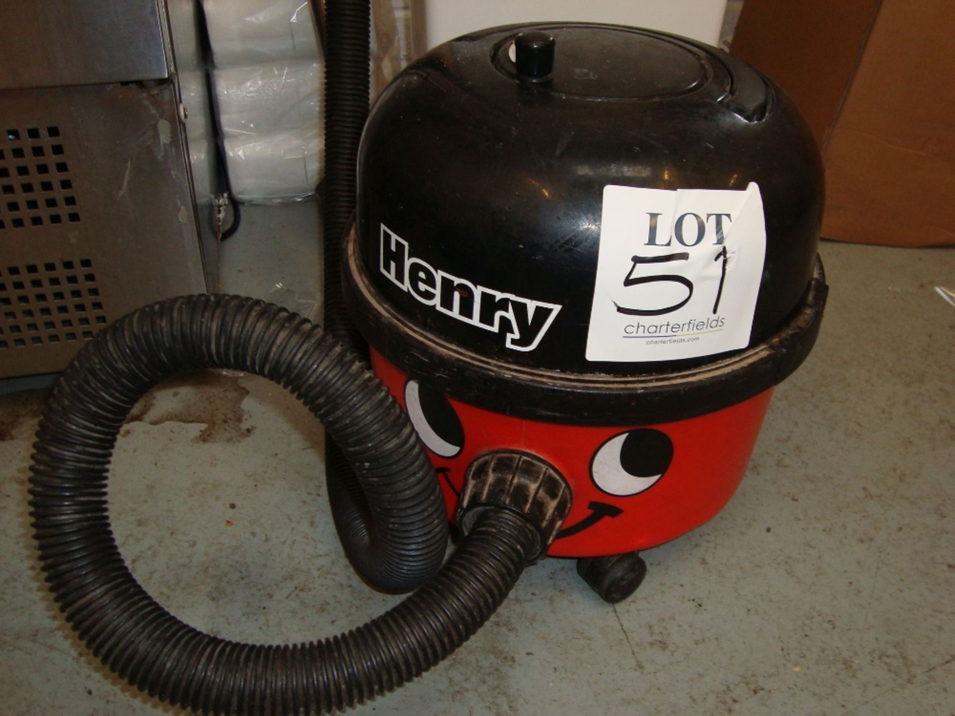 A Numatic Henry cylinder vacuum cleaner