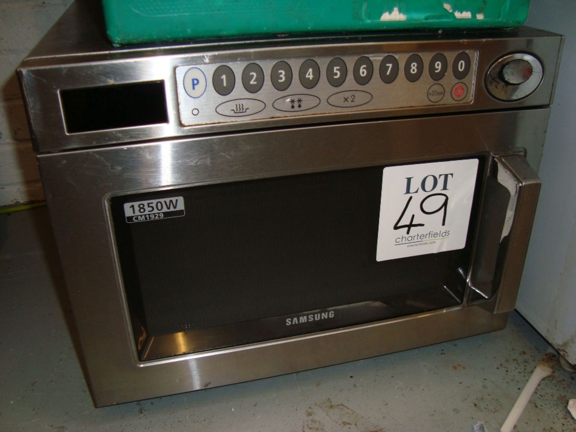 A Samsung CM1929 stainless steel microwave oven
