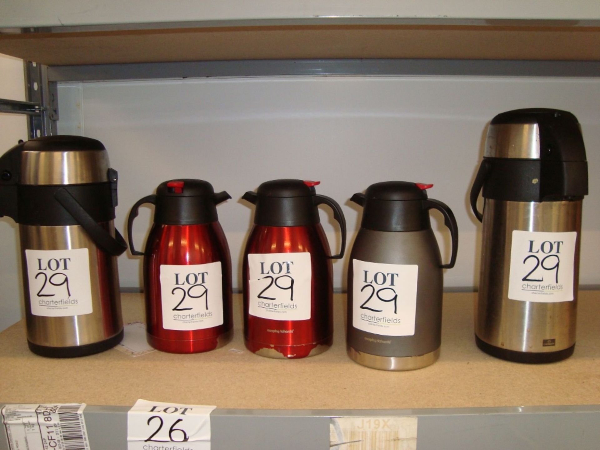 Five various insulated flasks