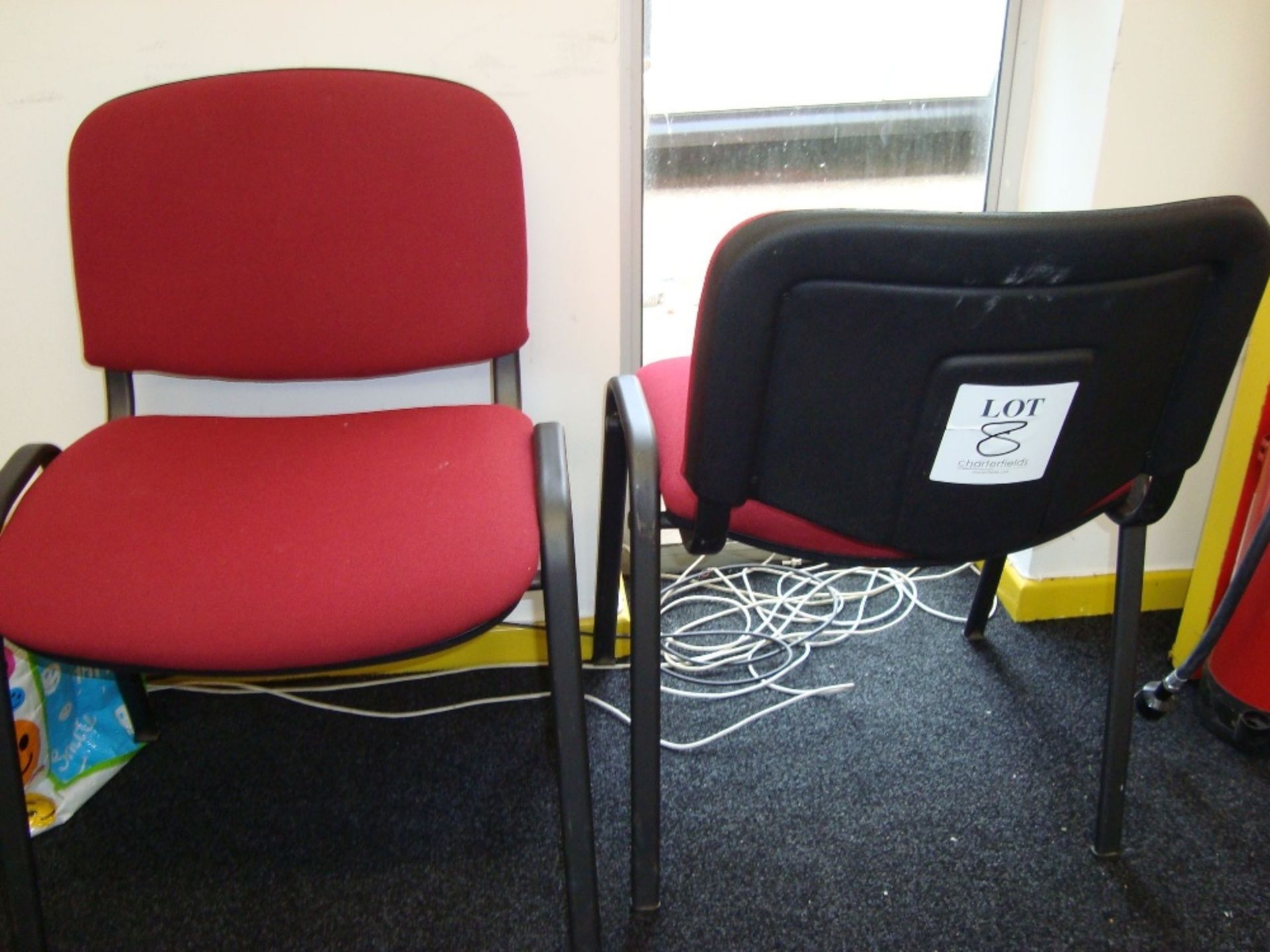 Two tweed upholstered side chairs