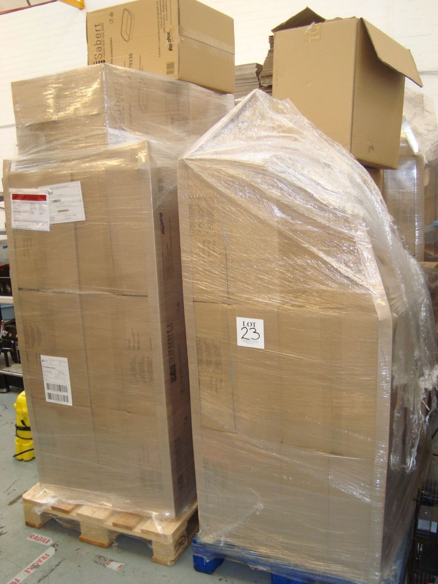 Four pallets of Sabert HOT78130 microwavable containers