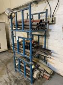 3 - Stillages comprising various length and size steel and aluminium bar, tube and angle iron