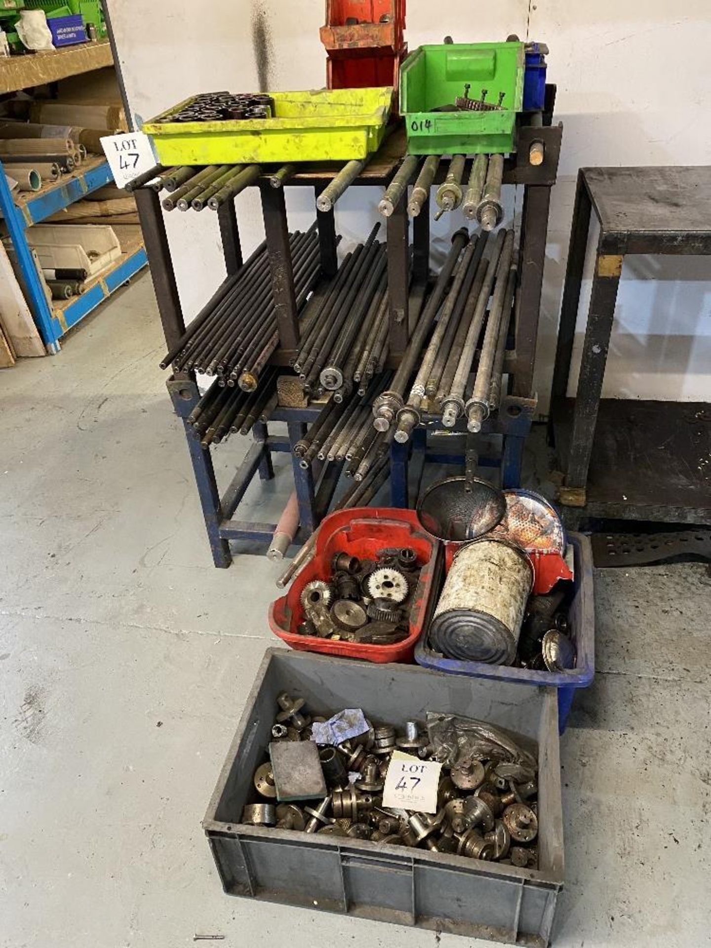 2 - Stillages comprising old rollers, running gear and shafts to be cleaned and checked