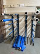 4 - 6 station, floor and wall fixed heavy duty calendered rolls rack (not including contents)