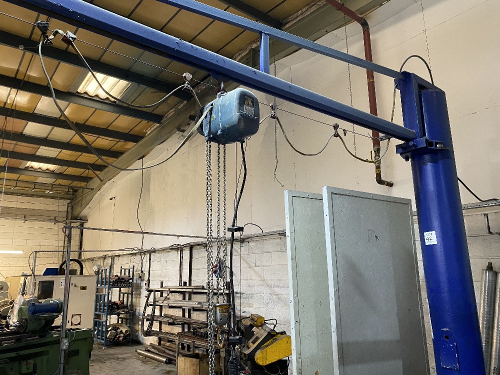 Jib crane with Demag PK1N chain hoist, 250kg capacity and pendant control, Year of Manufacture - Image 2 of 2