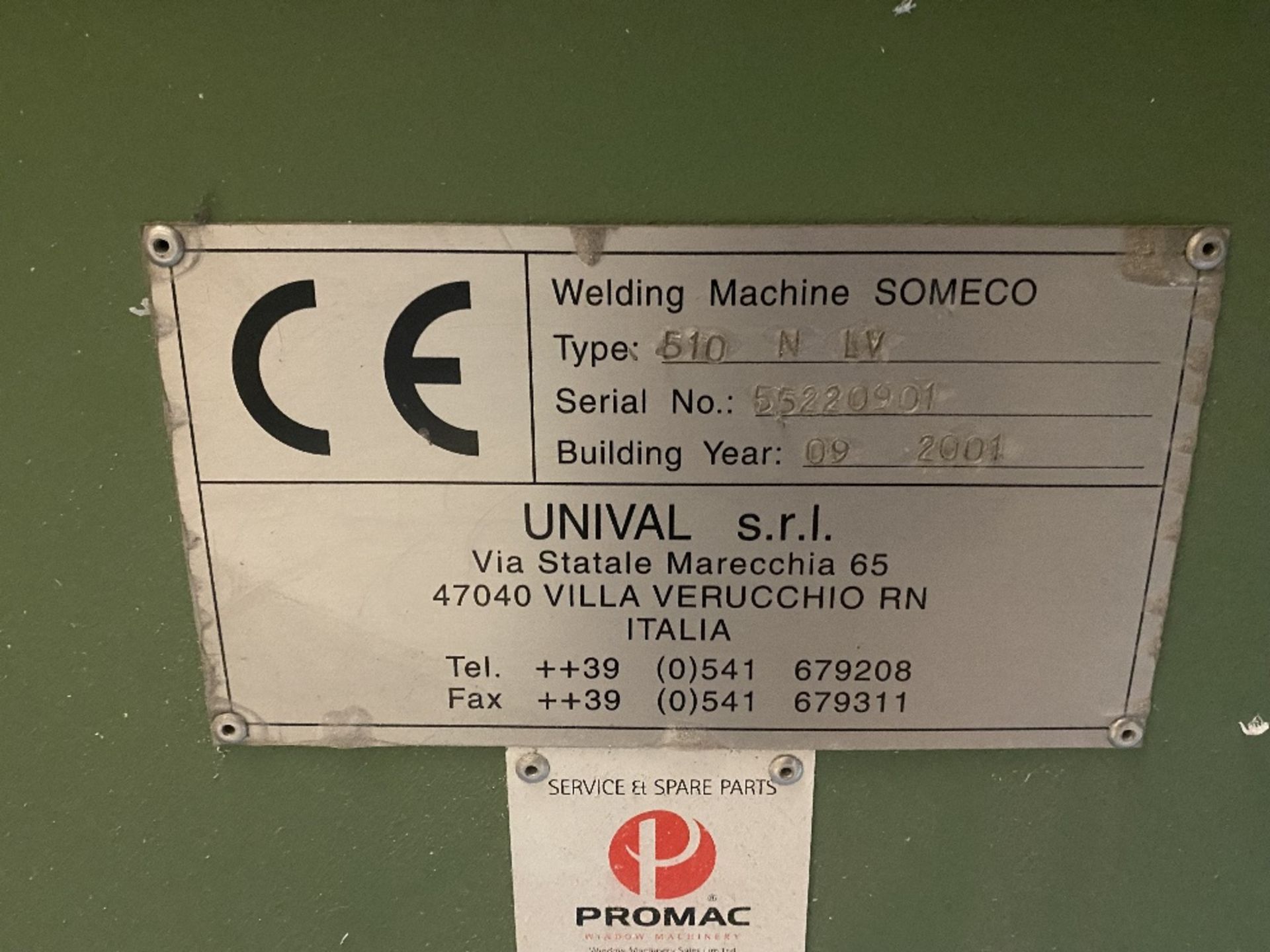 Someco 510 H LV single head welder, Year of Manufacture 2001, Serial Number 55220901 (METHOD - Image 4 of 4