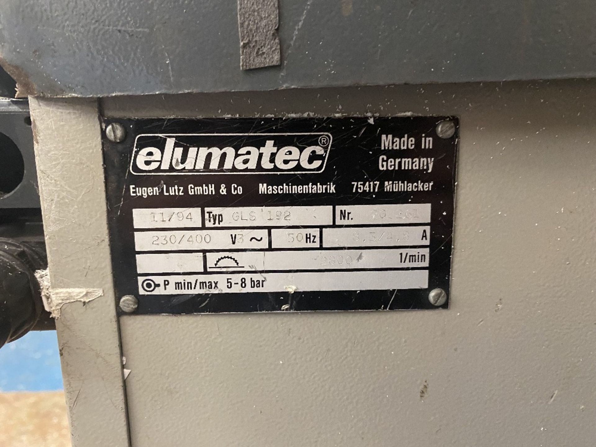 Elumatec GLS192 glazing bead saw, Year of Manufacture 1994, Machine Number 20.261 (METHOD - Image 4 of 4