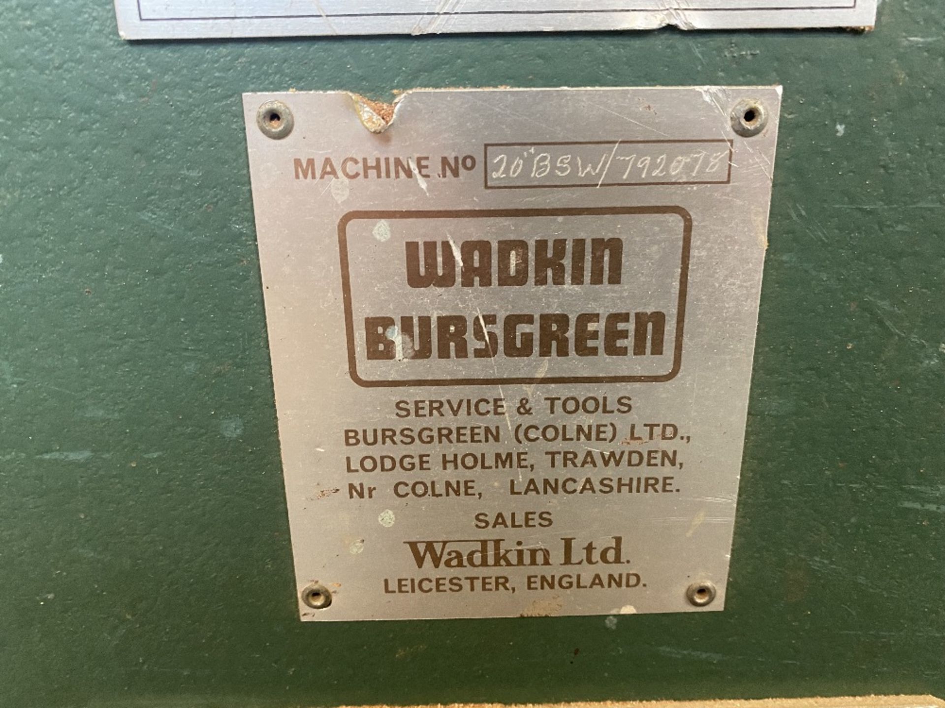 Wadkin Bursgreen 20" BSW table saw, Machine Number 20"BSW/792078 (METHOD STATEMENT AND RISK - Image 4 of 4