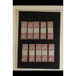 NEW ZEALAND 1956 COUNTER COIL PAIRS 1956 1s black and carmine (SG 732) vertical pair with coil