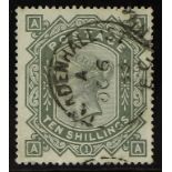 GB.QUEEN VICTORIA 1867-83 10s greenish-grey on white paper, wmk Anchor, SG135, very fine used.