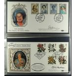 GREAT BRITAIN QUEEN MOTHER BENHAM COVERS COLLECTION 1990 to 2002 First Days Covers (39) with 24