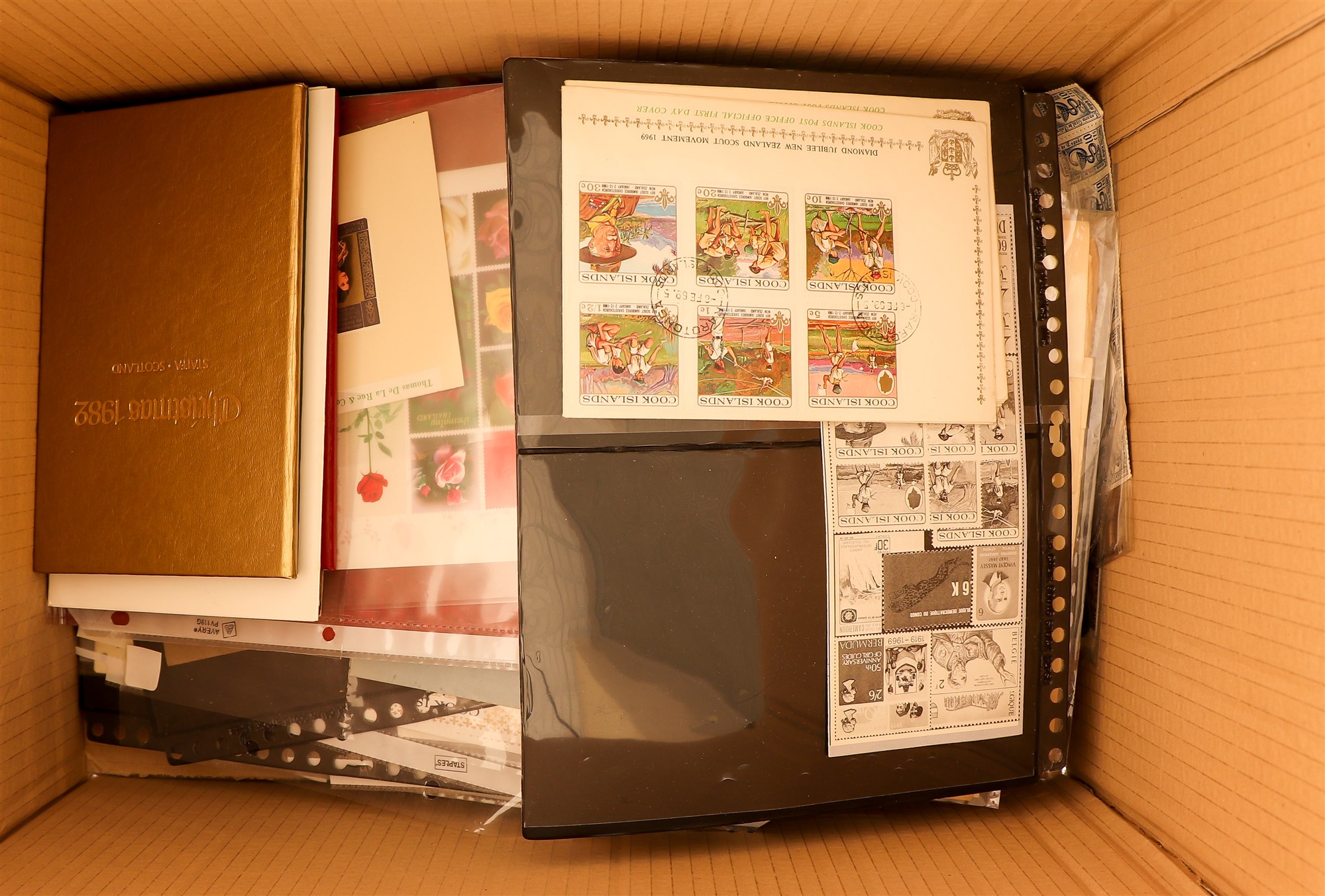 COLLECTIONS & ACCUMULATIONS STAMPS & COVERS in a box. An interesting accumulation of