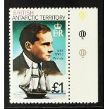 BR. ANTARCTIC TERR. 1975-81 £1 John Rymill and ship Penola watermark inverted, SG78aw, never