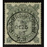 GB.QUEEN VICTORIA 1867-83 10s greenish-grey on white paper, wmk Anchor, SG131, superb used with full