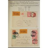 SOUTH AFRICA 1925 AIR STAMP ISSUE ON COVERS & CARDS attractive collection of 8 items mainly with '