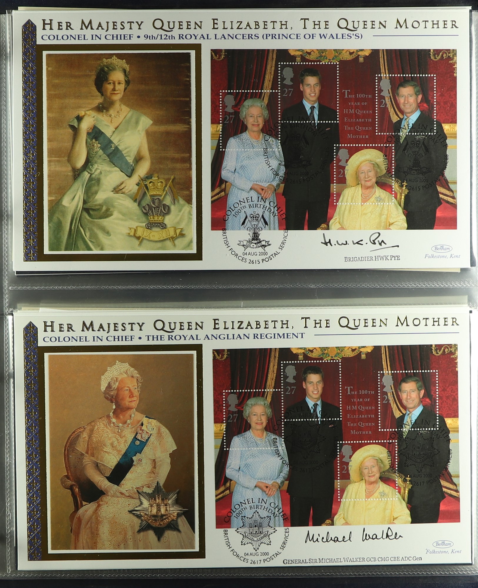 GREAT BRITAIN QUEEN MOTHER BENHAM COVERS COLLECTION 1990 to 2002 First Days Covers (39) with 24 - Image 2 of 4