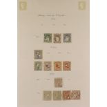 SPAIN TELEGRAPHIC CANCELS 1870-1899 collection with punch cancels, includes 1870 to 1e600m & 2e,