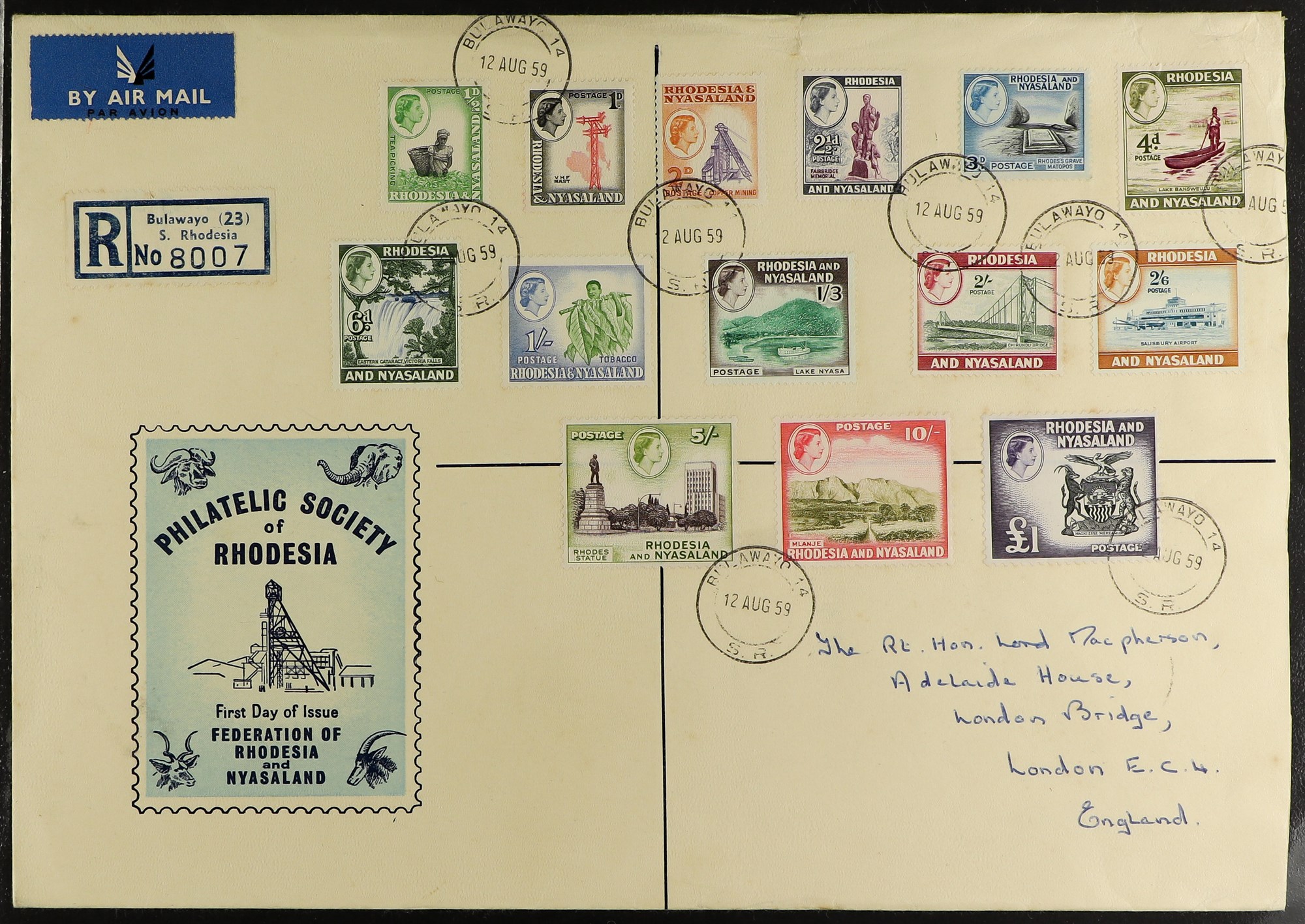 RHODESIA THE RHODESIAS - COVERS COLLECTION IN THREE VOLUMES with a good range of FDC's and other - Image 8 of 13