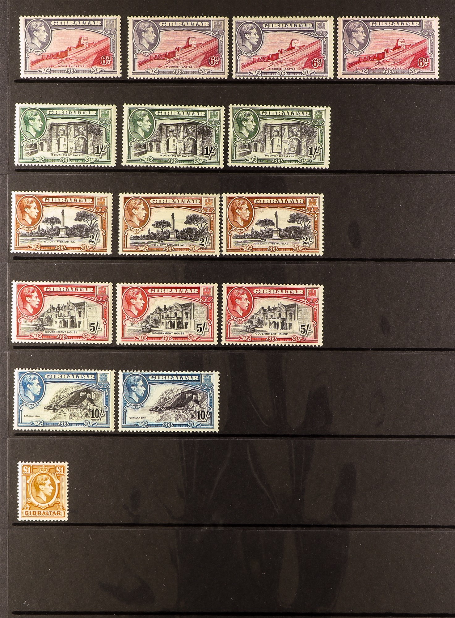 GIBRALTAR 1938-51 . fine mint collection with the basic set SG 121/131, plus most of the - Image 2 of 2
