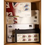 GB.ELIZABETH II OLYMPIC AND PARALYMPIC SHEETLET AND FDC SET. Comprising of the 29 Olympic