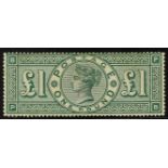 GB.QUEEN VICTORIA 1891 £1 green, SG 212, fine mint, slight gum toning.