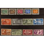 SWITZERLAND 1945 Peace set, Mi. 447/459, fine used, Cat €1000. (13 stamps)